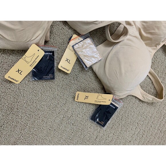 Truekind Daily Comfort Wireless Set of 3 Beige Tan Shaper Smoothing Bra XL New - Picture 5 of 7